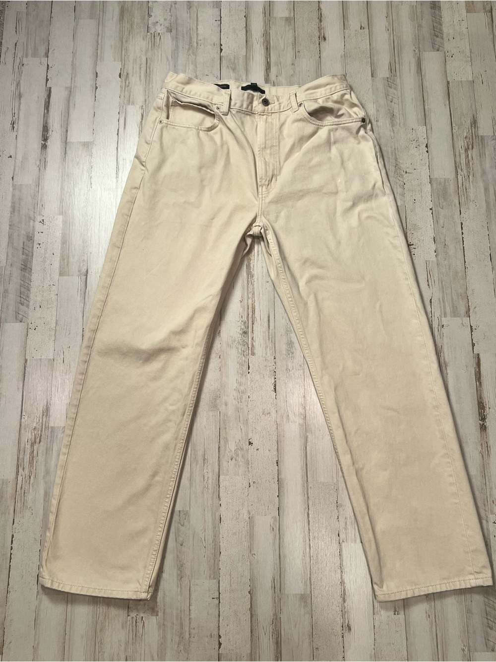 Banana Republic Men’s Authentic Straight Fit Beige Denim Jeans 35x32